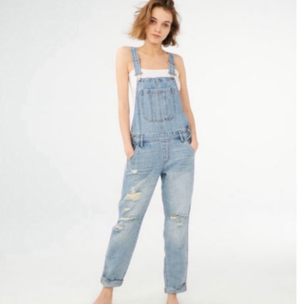 Aeropostale distressed denim overalls size S - Picture 1 of 10